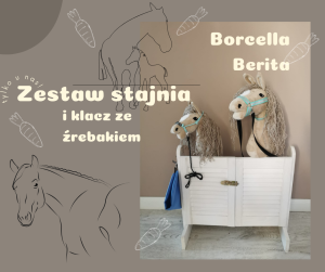 Klacz ze źrebakiem i stajnia - Borcella i Berita 