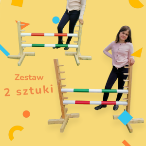 Zestaw 2 przeszkód agility Hobby Horse 60 cm 100 cm  + 4 poprzeczki 